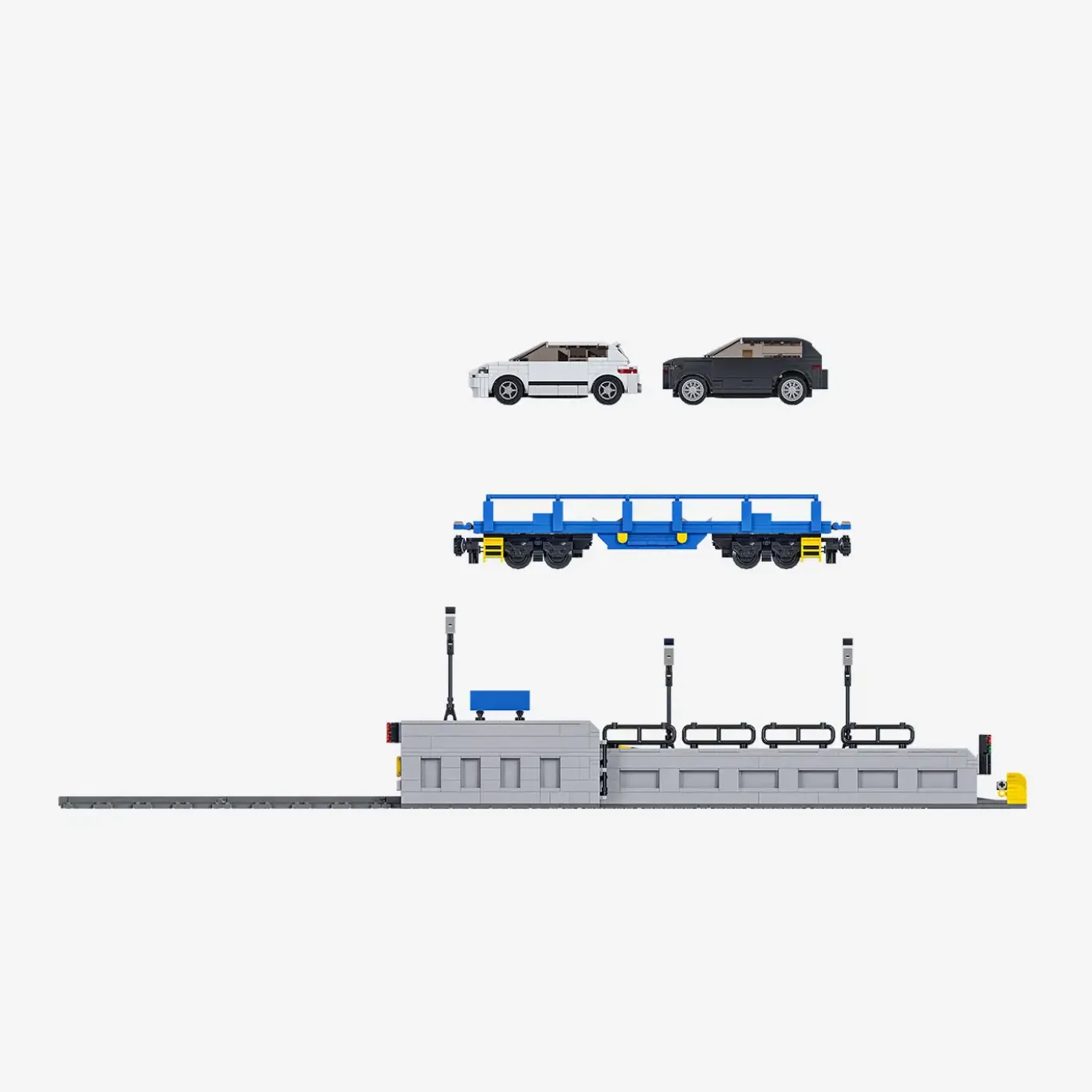 Autoauffahrtermial mit Autotransportwaggon (8w)