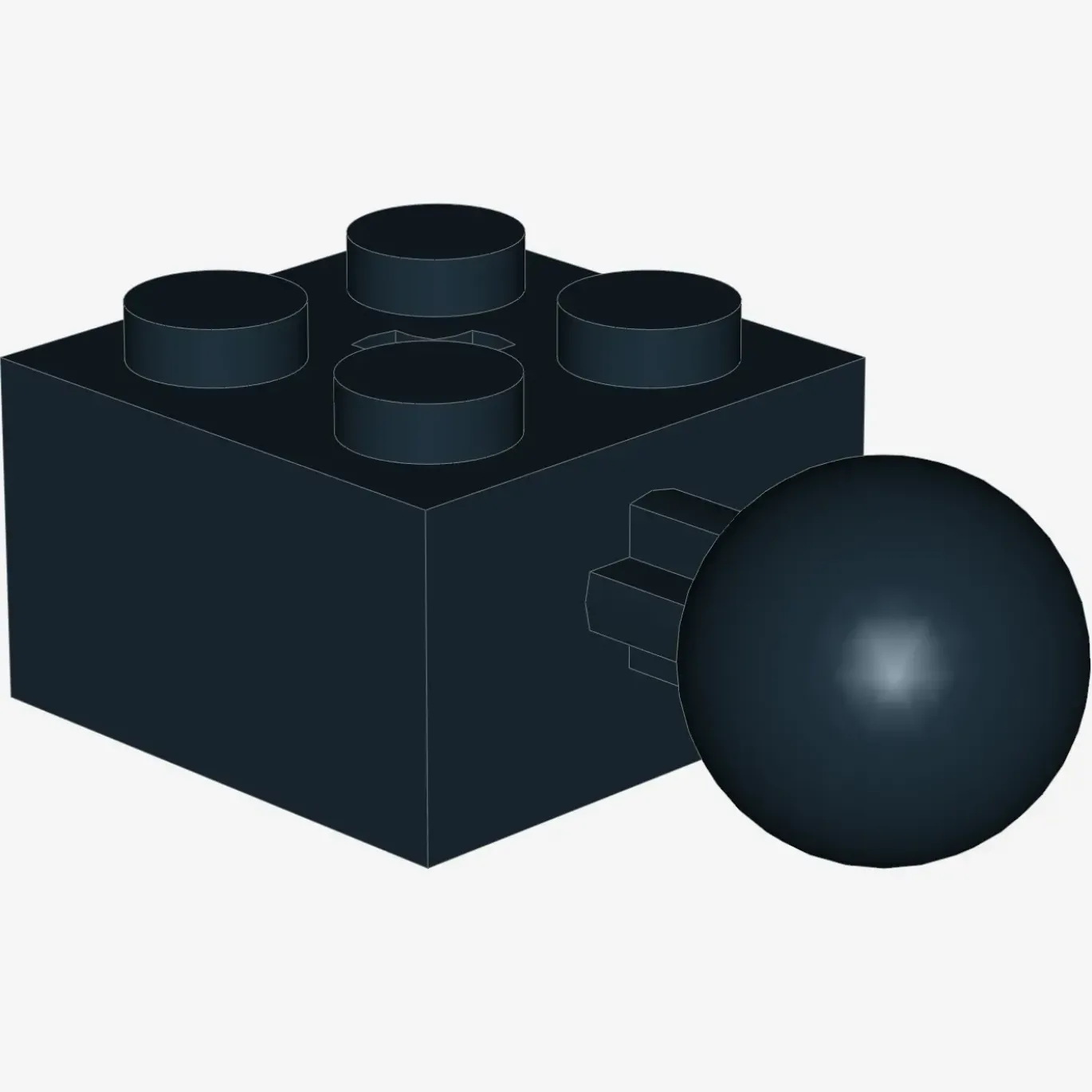 BRICK 2X2 W. BALL Ø 10.2 X 25