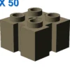 BRICK 2X2 W/GROOVE A.CR.HOLE X 50