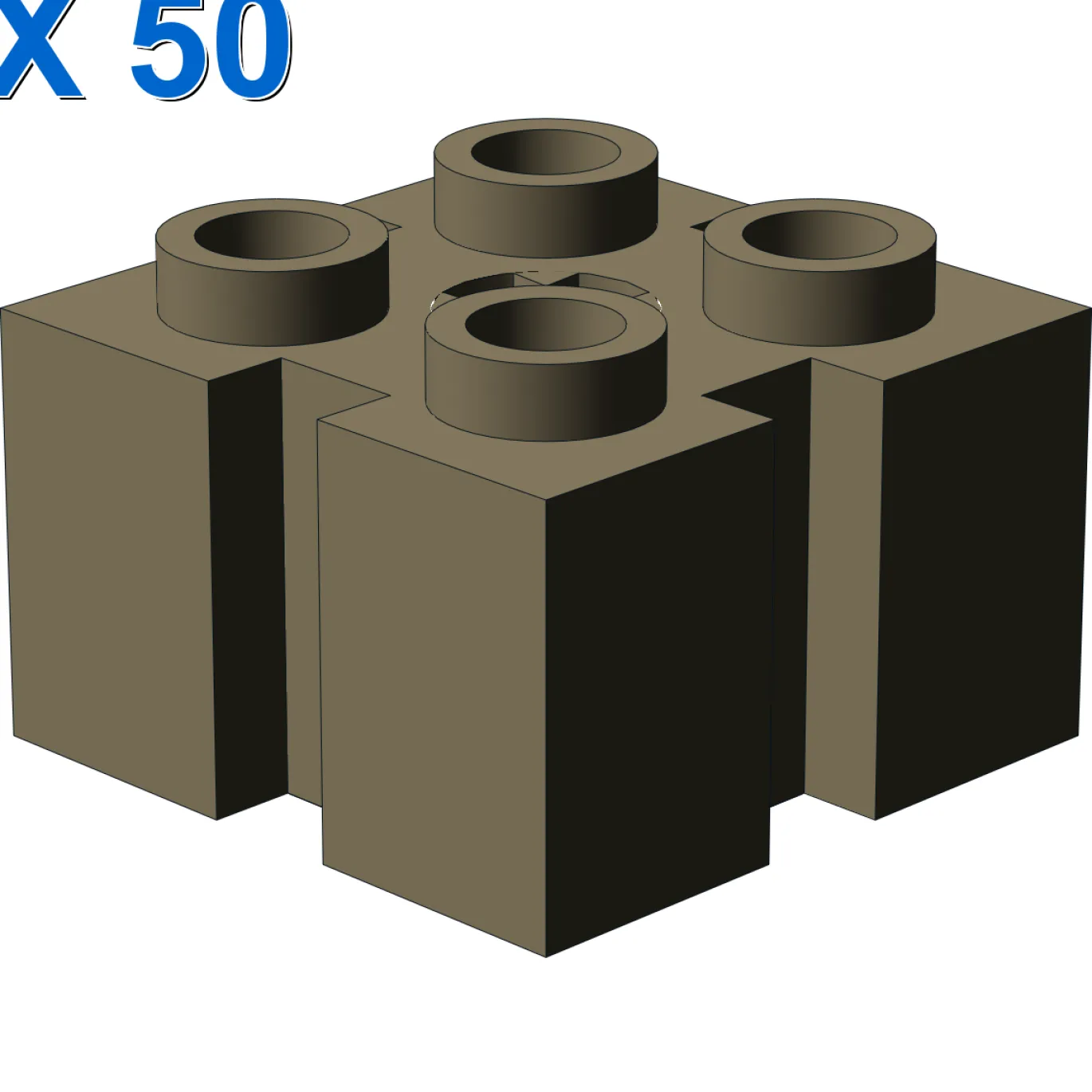 BRICK 2X2 W/GROOVE A.CR.HOLE X 50