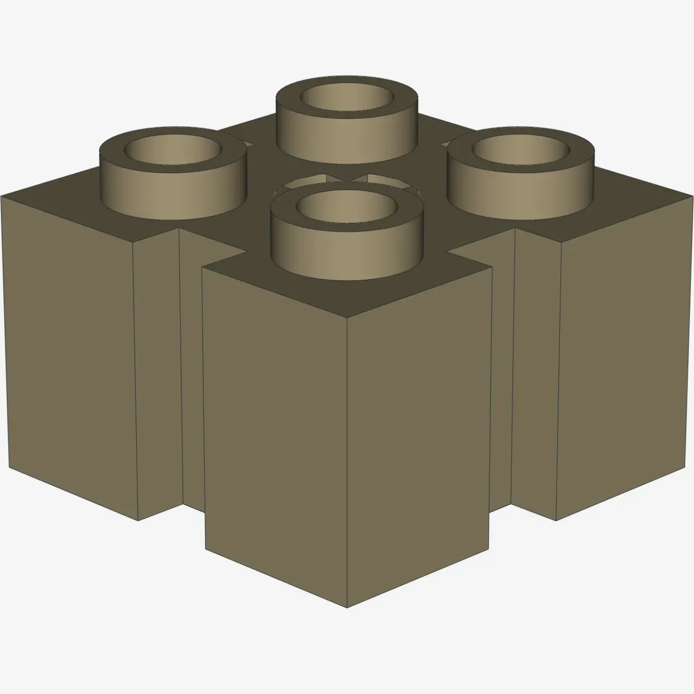 BRICK 2X2 W/GROOVE A.CR.HOLE X 50