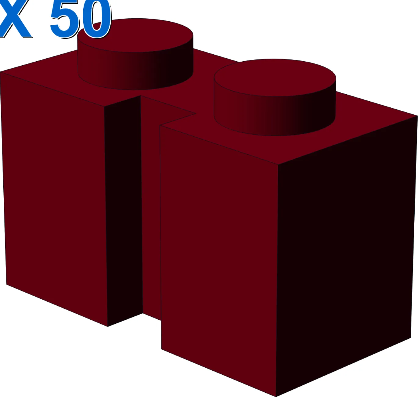 BRICK 1X2 W. GROOVE X 50