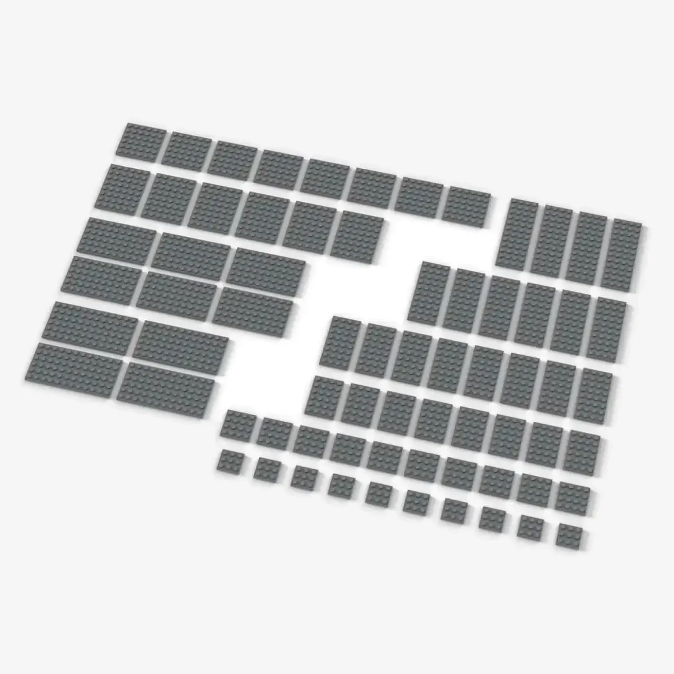 Brix Große Plates, gemischt, hellgrau (Light Bluish Gray)