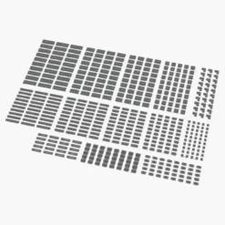 Brix Kleine Plates, gemischt, hellgrau (Light Bluish Gray)