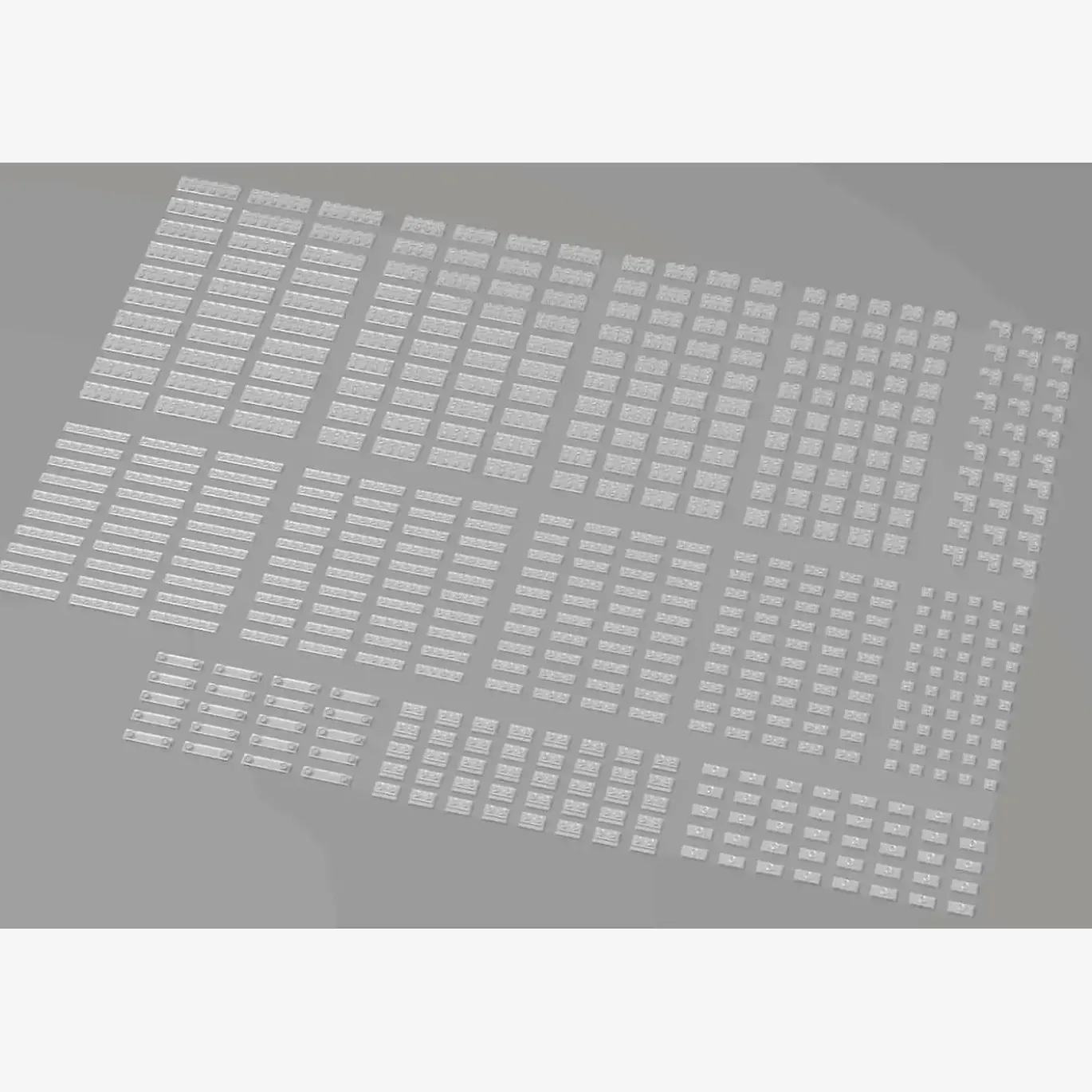 Brix Kleine Plates, gemischt, transparent (Trans Clear)