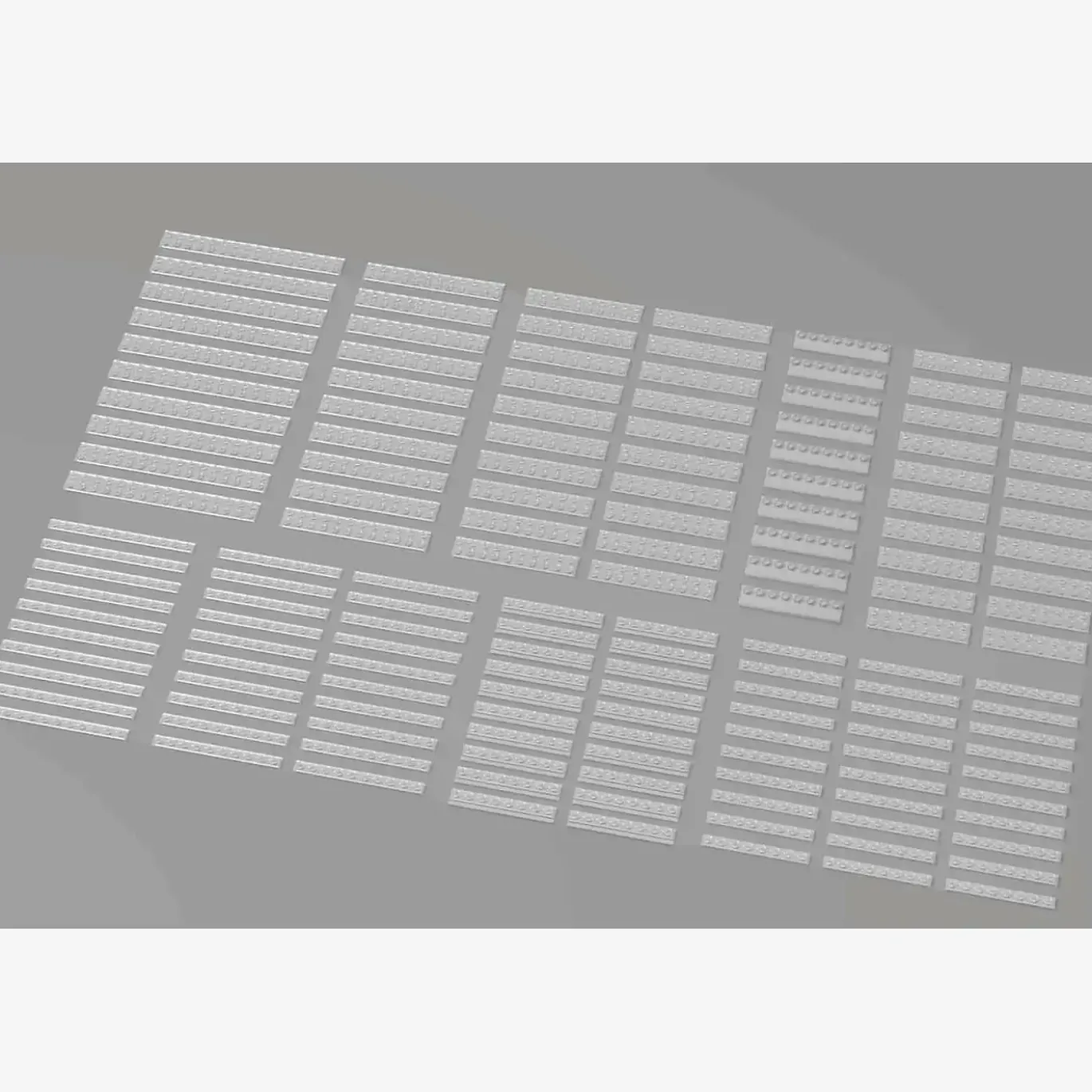 Brix Lange Plates, gemischt, transparent (Trans Clear)