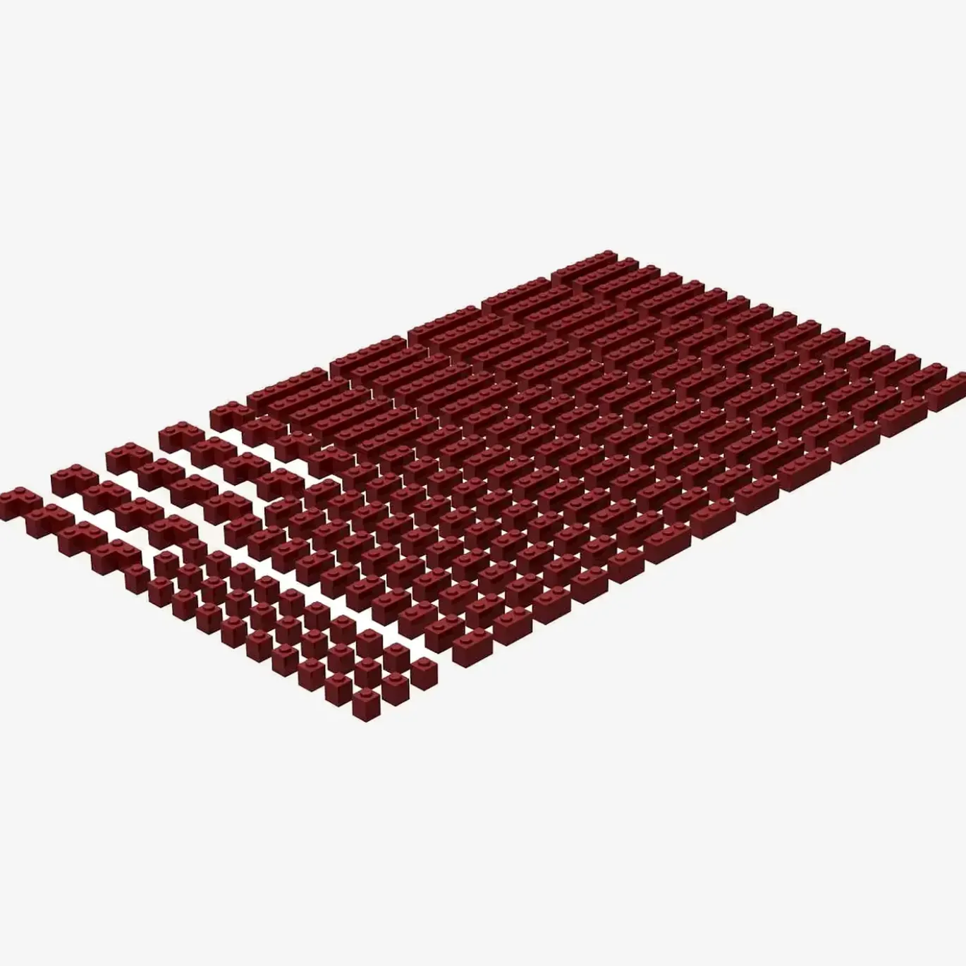 Brix 200 Stück, 1er Steine gemischt, Dark Red
