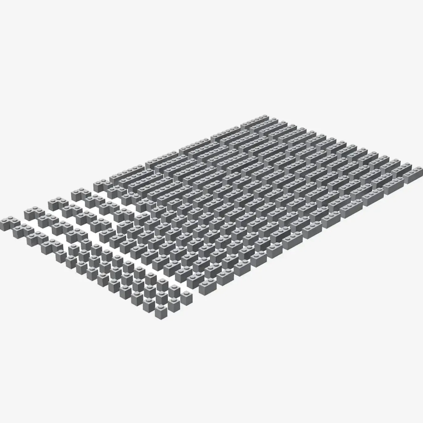 Brix 200 Stück, 1er Steine gemischt, Light Bluish Gray