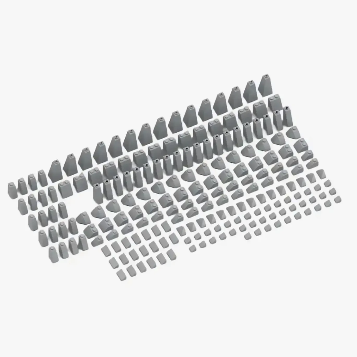 Brix 200 Stück, Slopes, gemischt, Light Bluish Gray