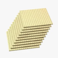 Brix 10 Stück, 16x16 Plate, beige (Tan)