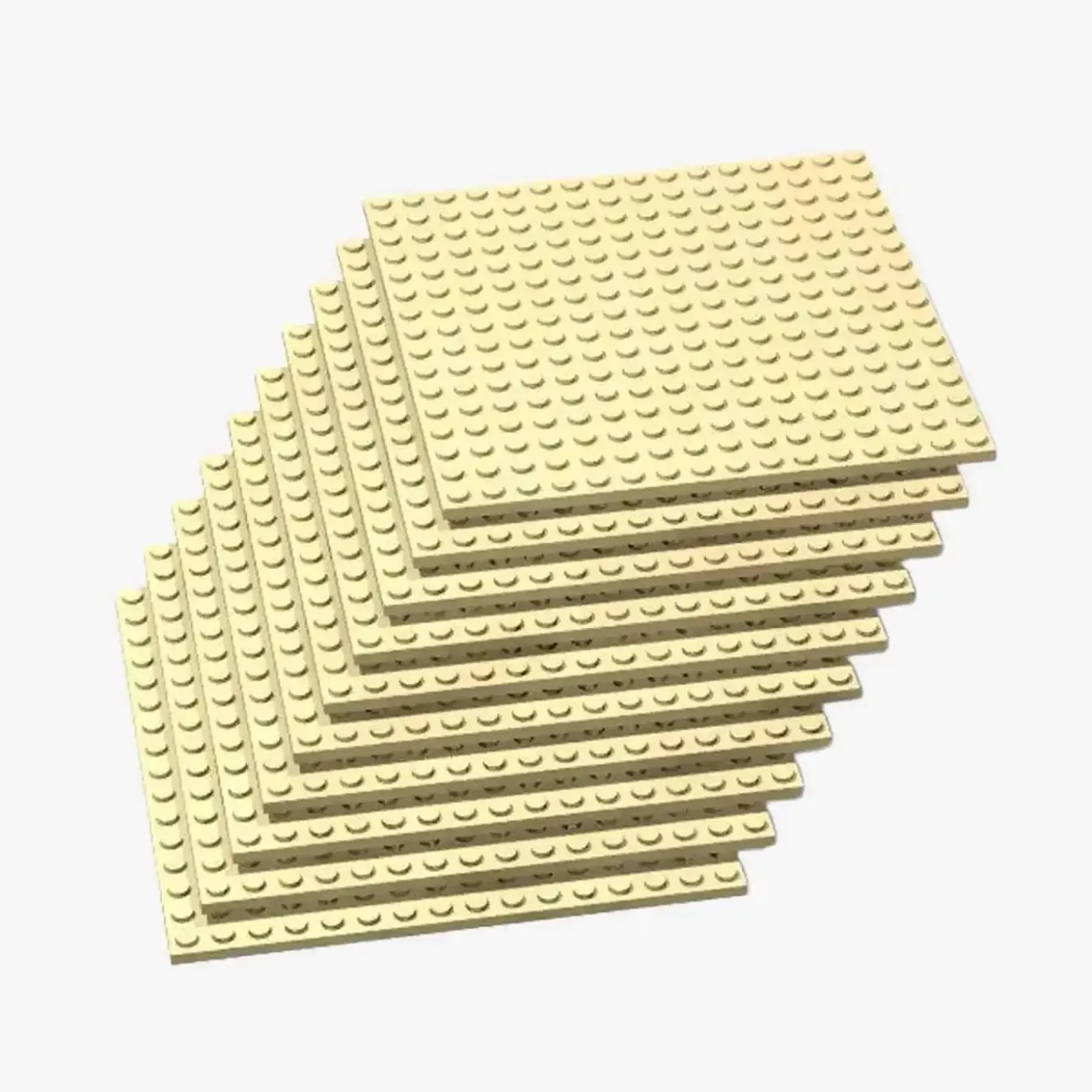 Brix 10 Stück, 16x16 Plate, beige (Tan)