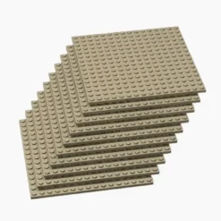 Brix 10 Stück, 16x16 Plate, dunkelbeige (Dark Tan)