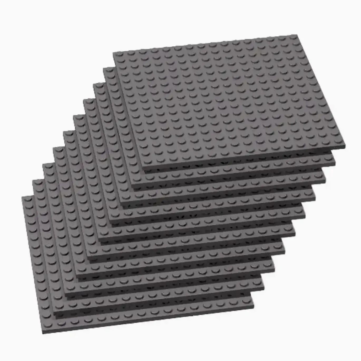 Brix 10 Stück, 16x16 Plate, dunkelgrau (Dark Bluish Gray)