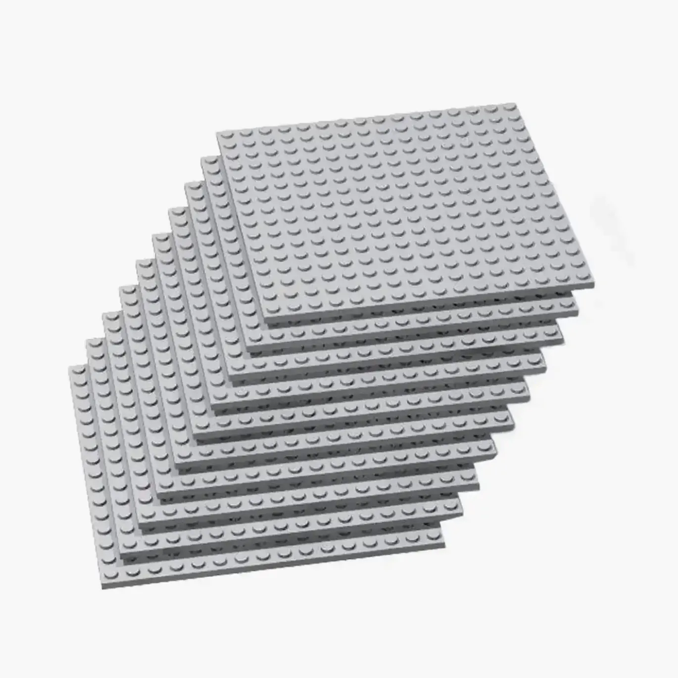 Brix 10 Stück, 16x16 Plate, hellgrau (Light Bluish Gray)