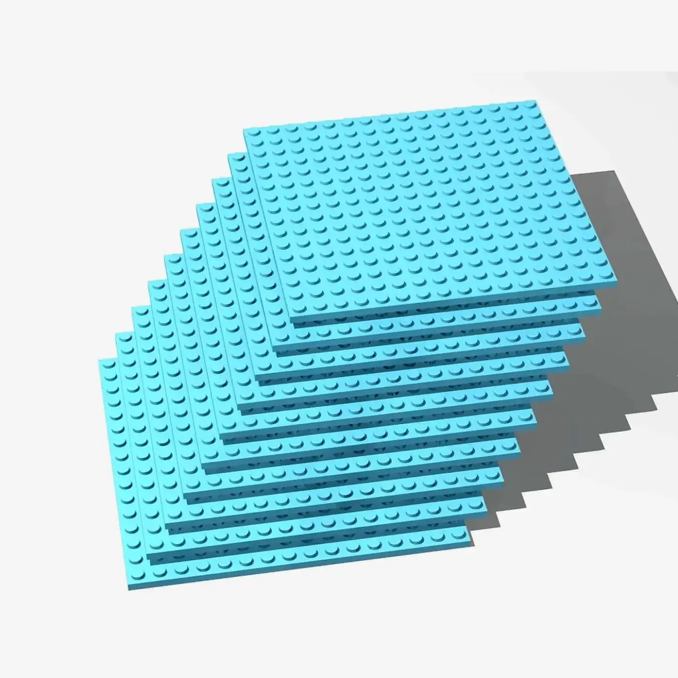 Brix 10 Stück, 16x16 Plate, Medium Azure