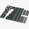 Brix Technic-Bricks, gemischt, Dark Bluish Gray