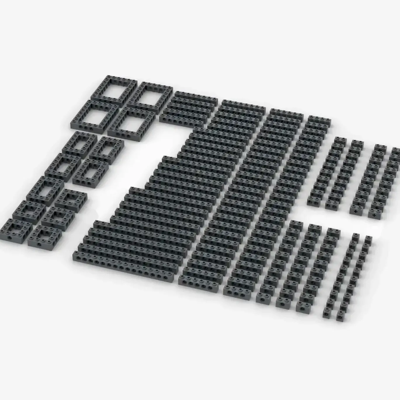 Brix Technic-Bricks, gemischt, Dark Bluish Gray