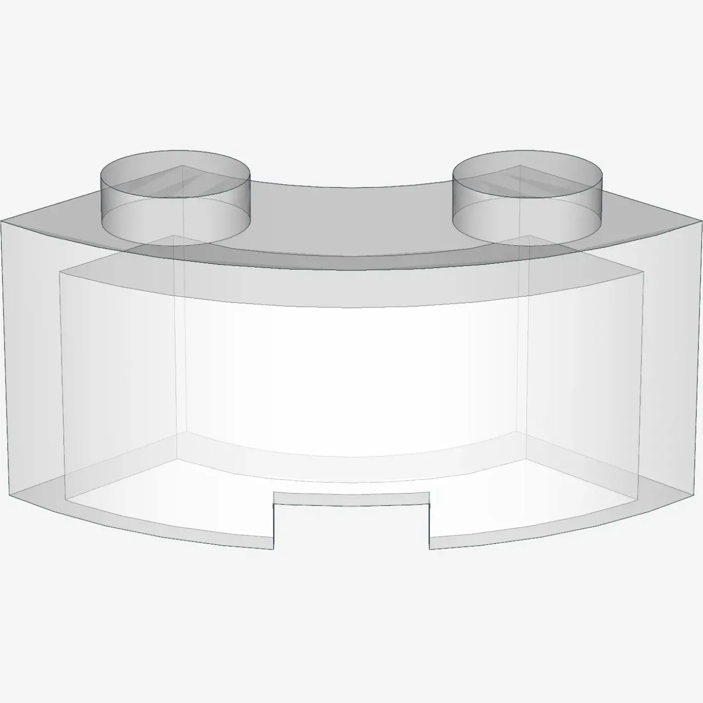 CURVED BRICK 2 KNOBS