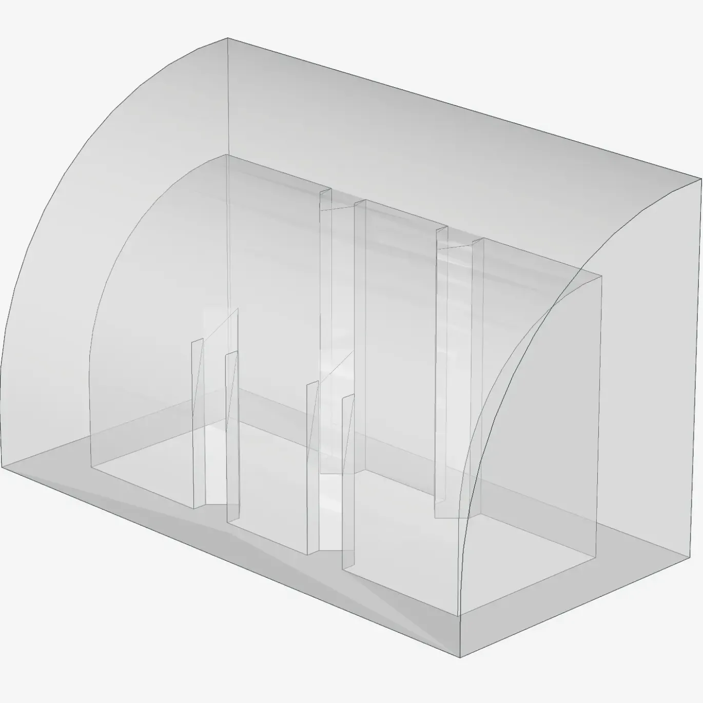 Curved Top, Brick, Modified 1 x 2 x 1 No Studs X 100