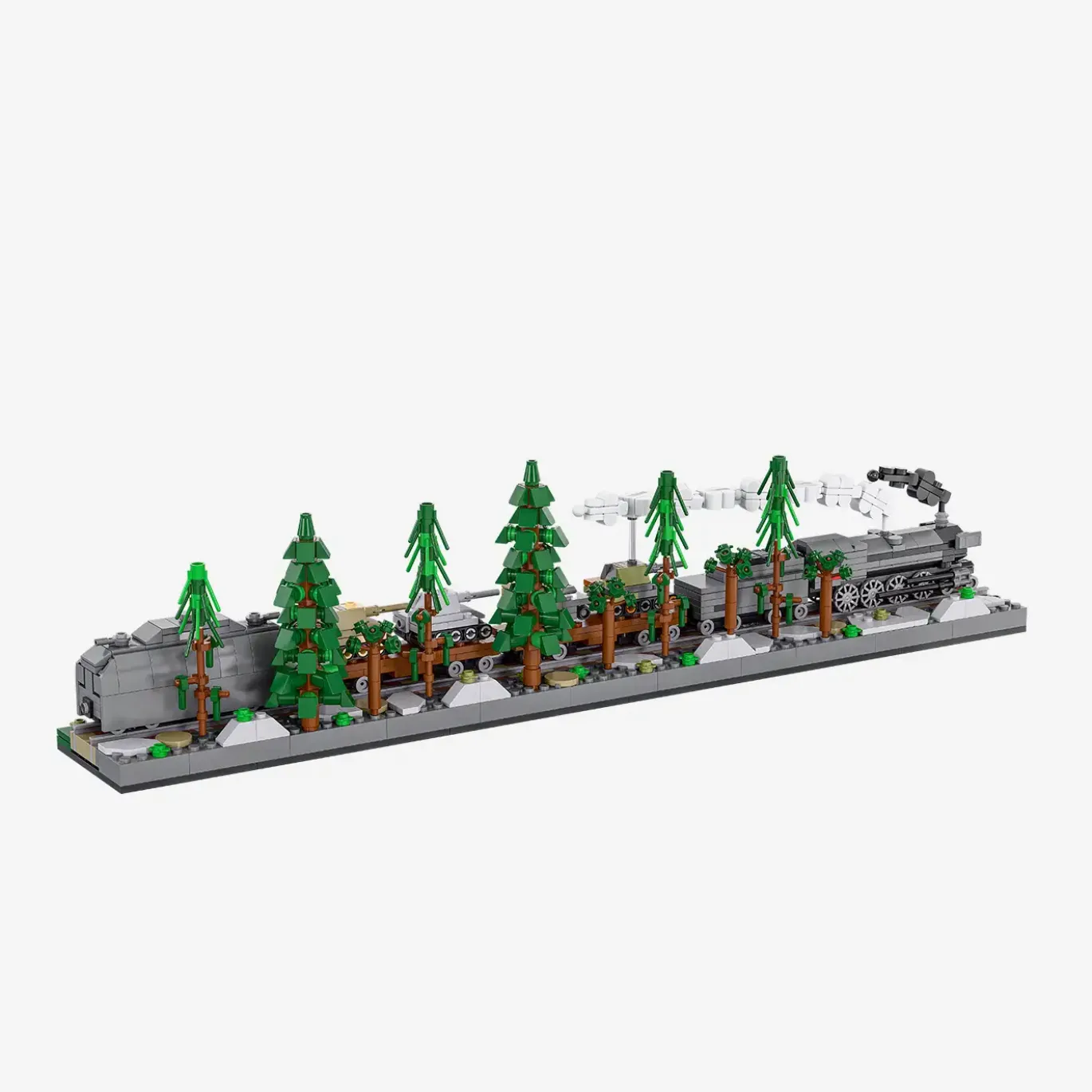 Diorama Dampflok mit Panzern