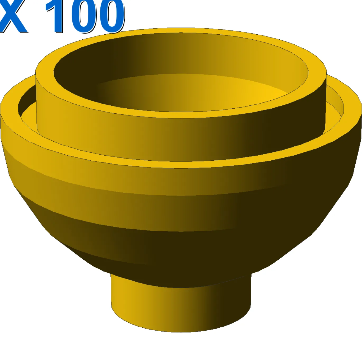 DOME 2X2, INVERTED W. ONE STUD X 100
