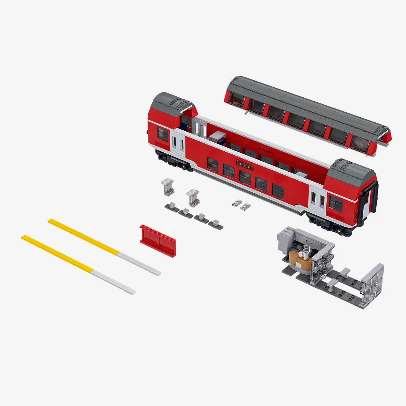 Doppelstockwagen rot 2 in 1 (8w)
