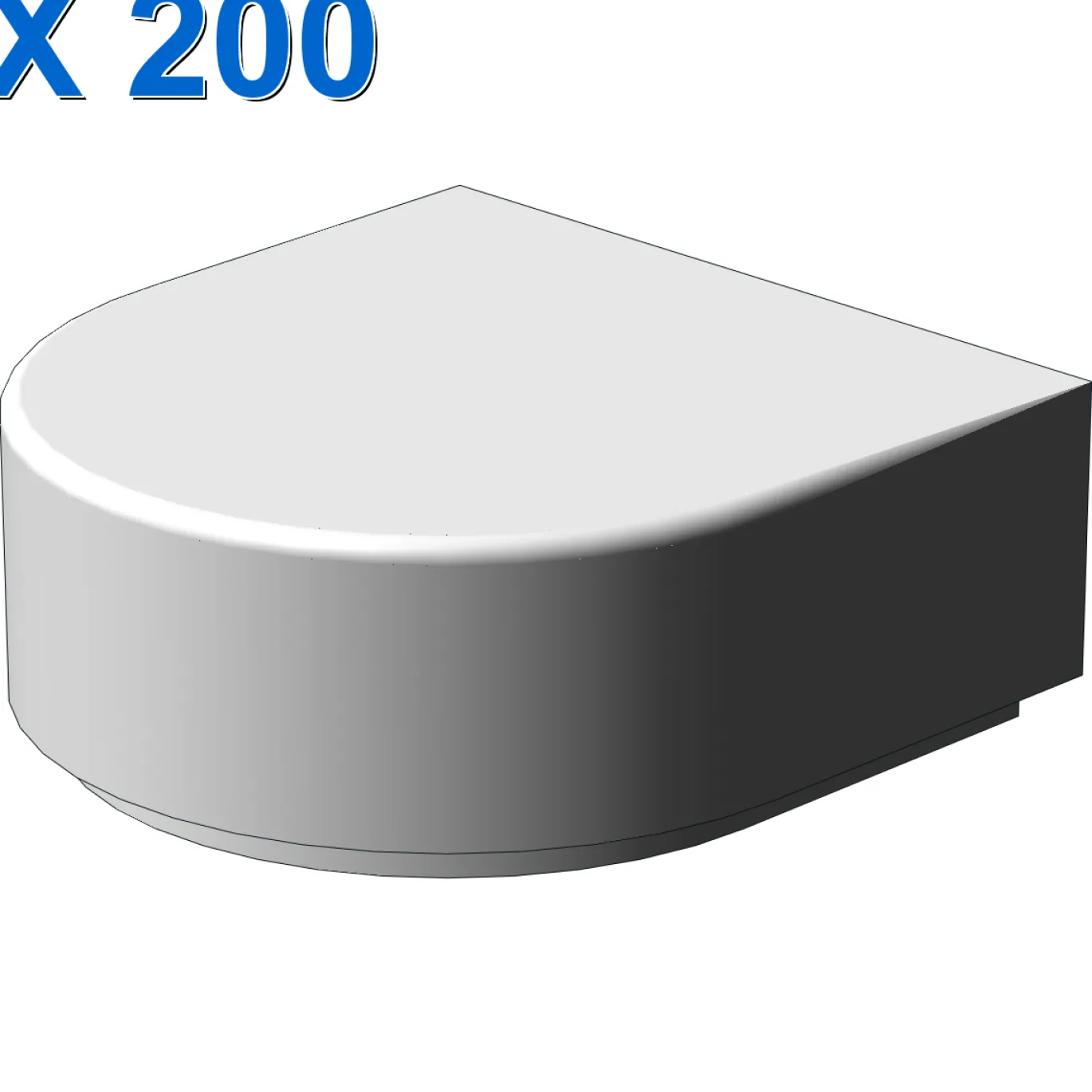 FLAT TILE 1x1 ½ CIRCLE X 200