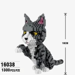 Katze grau-weiß (diamond blocks)