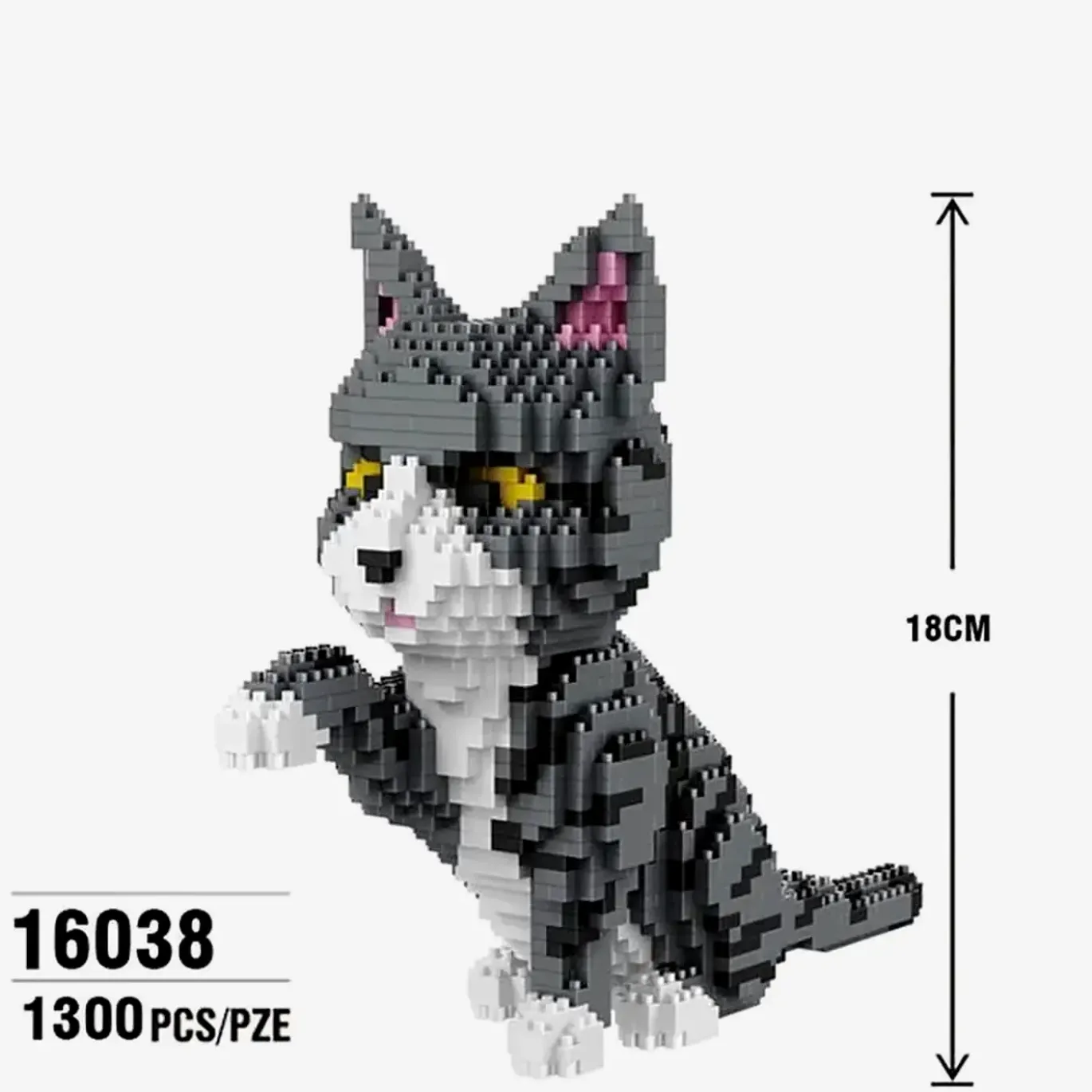 Katze grau-weiß (diamond blocks)