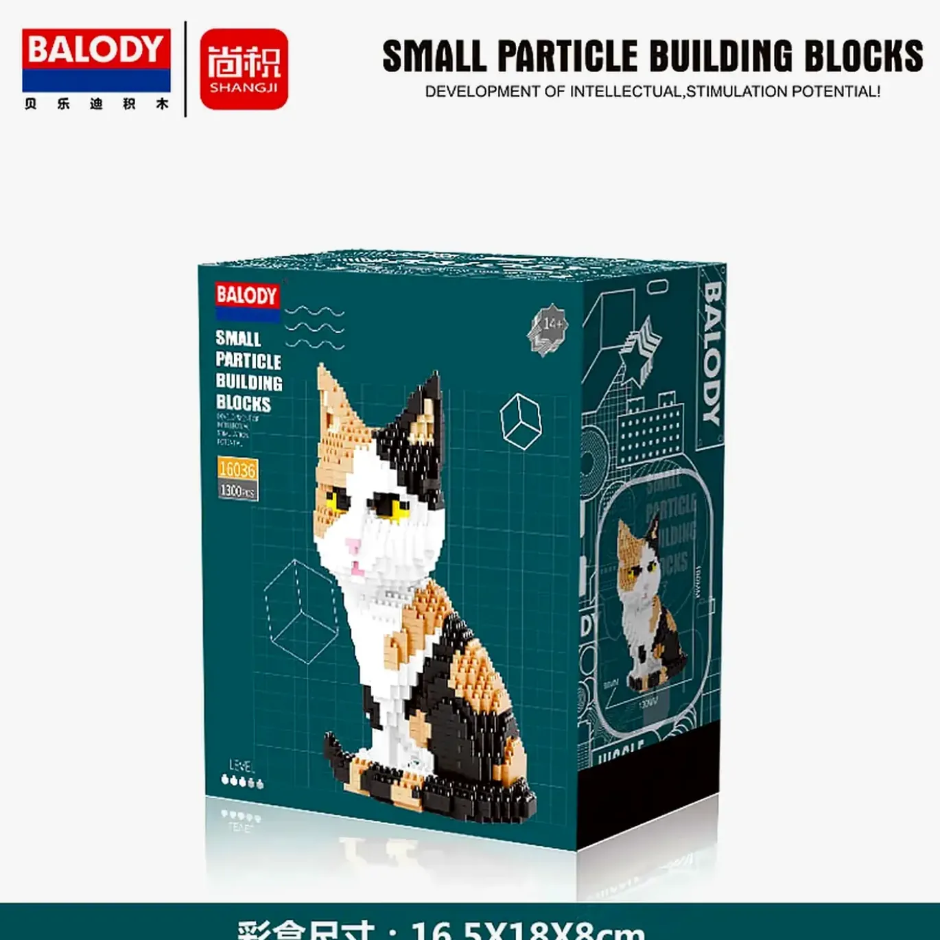 Katze mehrfarbig (diamond blocks)