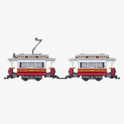 Klassische Straßenbahn mit Anhänger (8w)