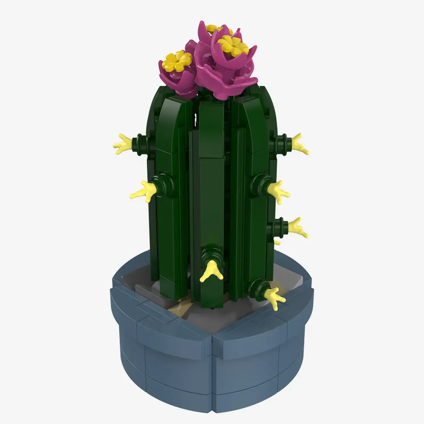 Mini-Säulenkaktus mit rosa Blüten