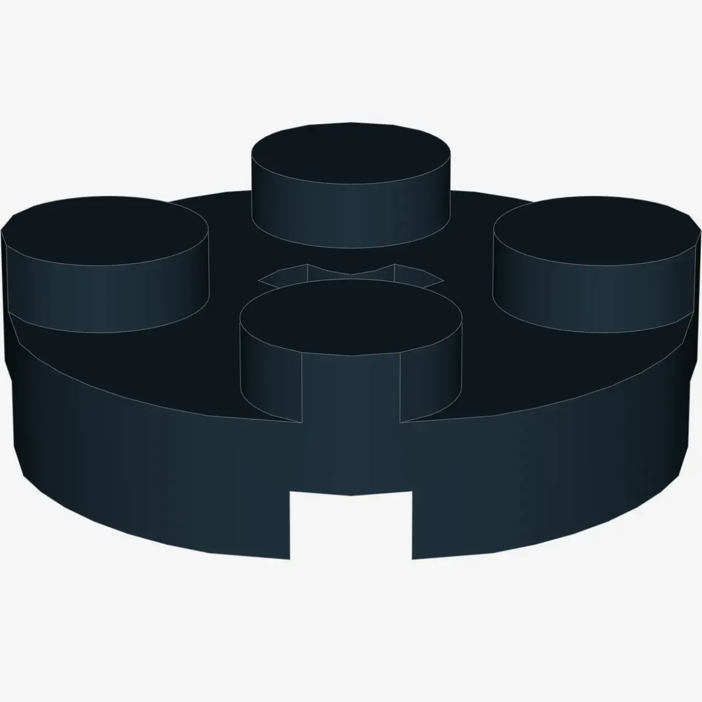 PLATE 2X2 ROUND X 100