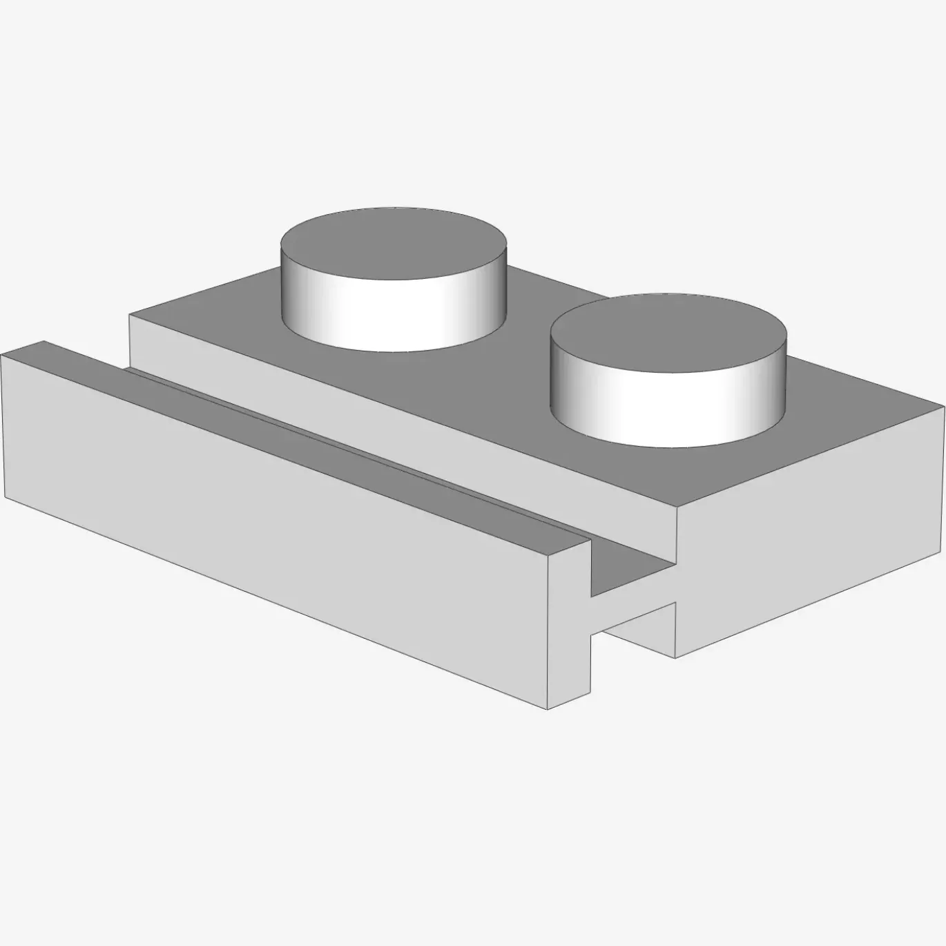 PLATE 1X2 WITH SLIDE X 100