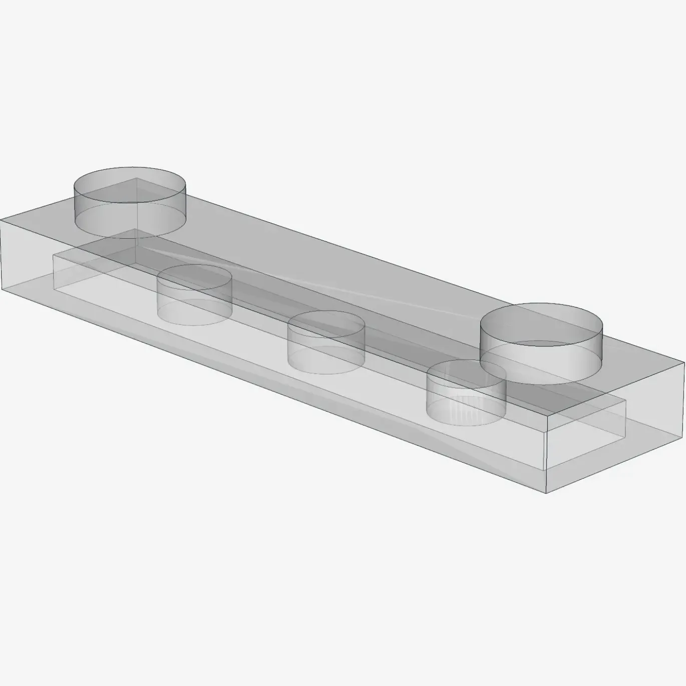 PLATE 1X4 W. 2 KNOBS X 100