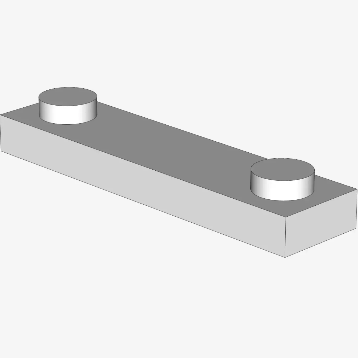PLATE 1X4 W. 2 KNOBS X 100