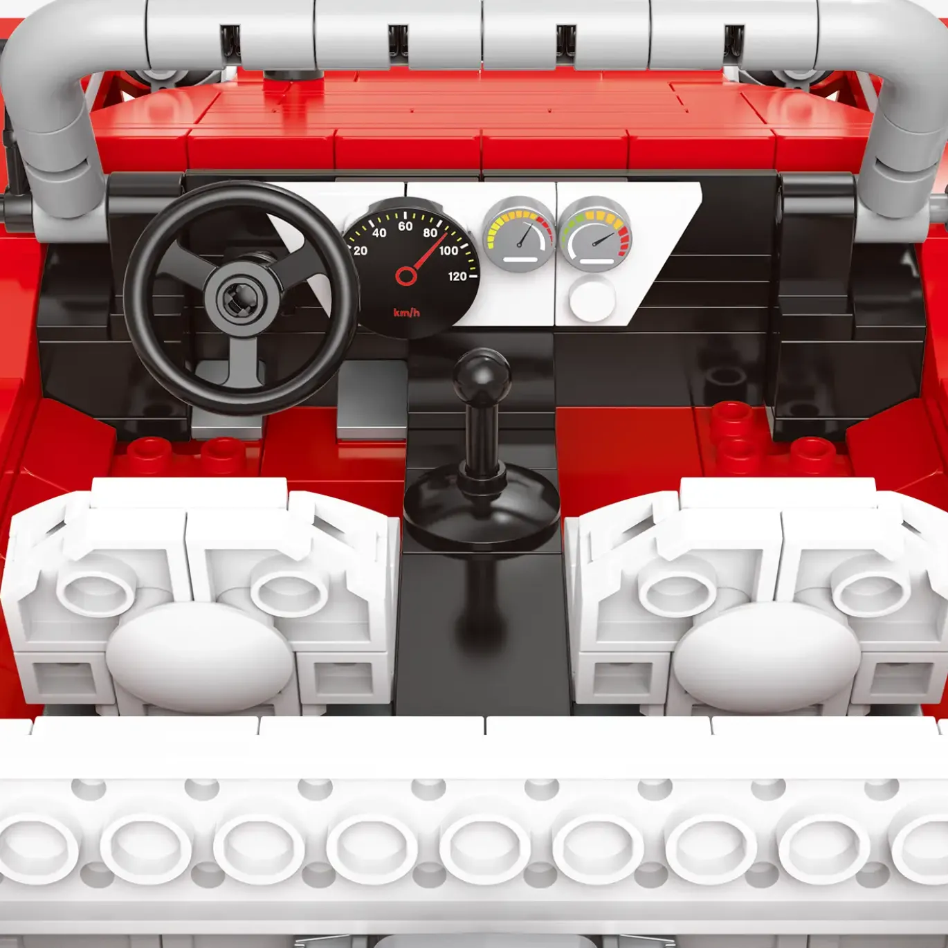 Roter Buggy mit gelbem Dach