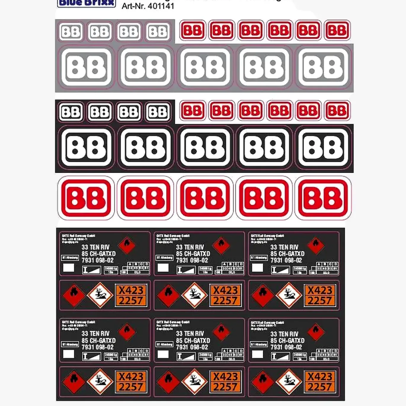 Stickerbogen Eisenbahn Güterwagen