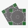 Straßenplatten 2x 32x32 Kreisverkehr green